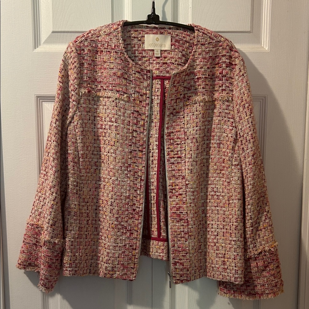 Etcetera Multicolor Tweed Blazer, Size 6
